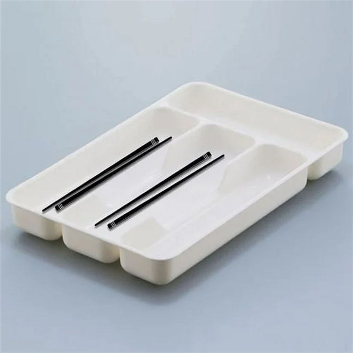 Small Silverware Tray, Heavy Duty Plastic Cutlery Tray, Durable Small Silverware Organizer, Keeps forks and spoons perfectly stacked, 1 Pack, 10.7x6.9 10.7" x 6.9" White