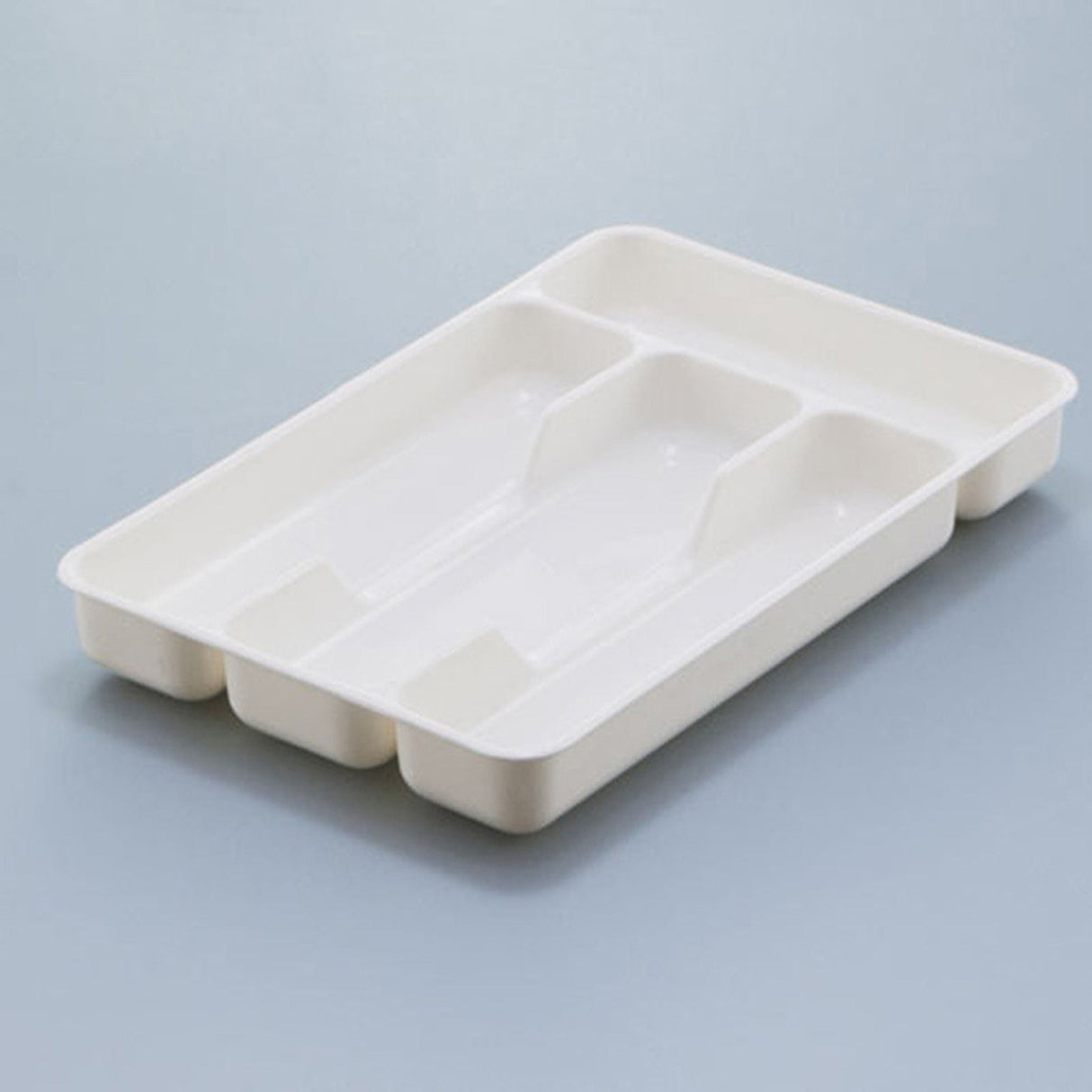 Small Silverware Tray, Heavy Duty Plastic Cutlery Tray, Durable Small Silverware Organizer, Keeps forks and spoons perfectly stacked, 1 Pack, 10.7x6.9 10.7" x 6.9" White