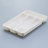 Small Silverware Tray, Heavy Duty Plastic Cutlery Tray, Durable Small Silverware Organizer, Keeps forks and spoons perfectly stacked, 1 Pack, 10.7x6.9 10.7" x 6.9" White