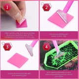 Diamond Painting Art Wax Refills for Diamond Art Dots Accessories, DIY Putty Glue and Wax for Diamond Art Embroidery Accessories with Storage Box, 6 Pcs, 0.98x0.98 0.98" x 0.98" Purple*4 Set