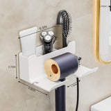 1 Pack Hair Dryer Holder, Wall Mount Self Adhesive Waterproof Blow Dryer Rack Storage Organizer Hanger, Compatible with Most Hair Blower Appliance, Curling Iron, Straightener(Z2-White) Z2-Black