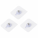 Self Adhesive Picture Hooks, Heavy Duty Picture Hangers Without Nails, Wall Hooks for Hanging, Transparent Waterproof Frame Hangers, Sticky Hook for Bathroom Kitchen, 3 Pcs, 2.4x2.4 2.8" x 2.8" White/3 Pcs