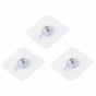 Self Adhesive Picture Hooks, Heavy Duty Picture Hangers Without Nails, Wall Hooks for Hanging, Transparent Waterproof Frame Hangers, Sticky Hook for Bathroom Kitchen, 3 Pcs, 2.4x2.4 2.8" x 2.8" White/3 Pcs