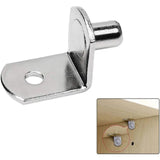 Shelf Pins, L-Shaped Metal Support Pegs, Bracket-Style Clips for Bookshelf Kitchen Cabinet Cupboard Shelves Holders, Shelf Pegs with Hole for Cabinet Closet, 1 Pcs, 1.08x0.50x0.63 1.08" x 0.50" x 0.63" Silver