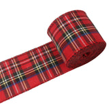 Christmas Red Plaid Ribbon,Wired Edge Wrapping Ribbons,Plaid Christmas Ribbon,Christmas Decorations,Tartan Decor For Gift Wrapping Xmas Crafts Wreath Diy Making Supplies Bow Decorations Red