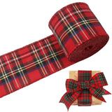 Christmas Red Plaid Ribbon,Wired Edge Wrapping Ribbons,Plaid Christmas Ribbon,Christmas Decorations,Tartan Decor For Gift Wrapping Xmas Crafts Wreath Diy Making Supplies Bow Decorations Red