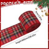 Christmas Red Plaid Ribbon,Wired Edge Wrapping Ribbons,Plaid Christmas Ribbon,Christmas Decorations,Tartan Decor For Gift Wrapping Xmas Crafts Wreath Diy Making Supplies Bow Decorations Red