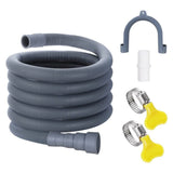 Washing Machine Drain Hose, Dishwasher Hose Extension Kit with 1 U- Holder, 1 Extension Adapter and 2 Hose Clamps, 1 Set, 9.84 Ft 9.84' Grey
