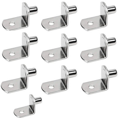 20 Pcs Shelf Support Peg,L Shaped Metal Shelf Peg With Hole,6 Mm Cabinet Shelf Bracket Peg,L-Shaped Plated Shelf Pins Holders for Bookcase Kitchen Closet Shelf Shelves Furniture Cabinet 20PCS