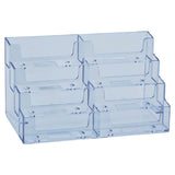 Business Card Holder, Acrylic Business Card Stand for Desk with 4 Tier, Plastic Cards Display Holder for Exhibition, Home and , 8 Pocket, 1 Pack, 7.68x3.35x3.94 7.68" x 3.35" x 3.94" Clear