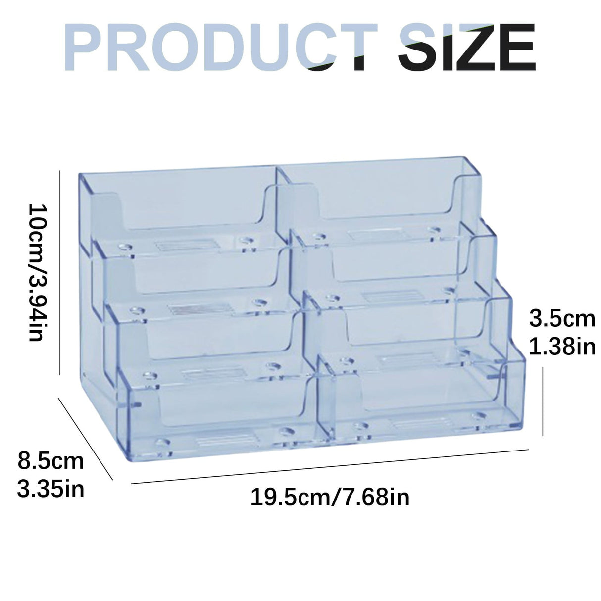 Business Card Holder, Acrylic Business Card Stand for Desk with 4 Tier, Plastic Cards Display Holder for Exhibition, Home and , 8 Pocket, 1 Pack, 7.68x3.35x3.94 7.68" x 3.35" x 3.94" Clear