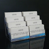 Business Card Holder, Acrylic Business Card Stand for Desk with 4 Tier, Plastic Cards Display Holder for Exhibition, Home and , 8 Pocket, 1 Pack, 7.68x3.35x3.94 7.68