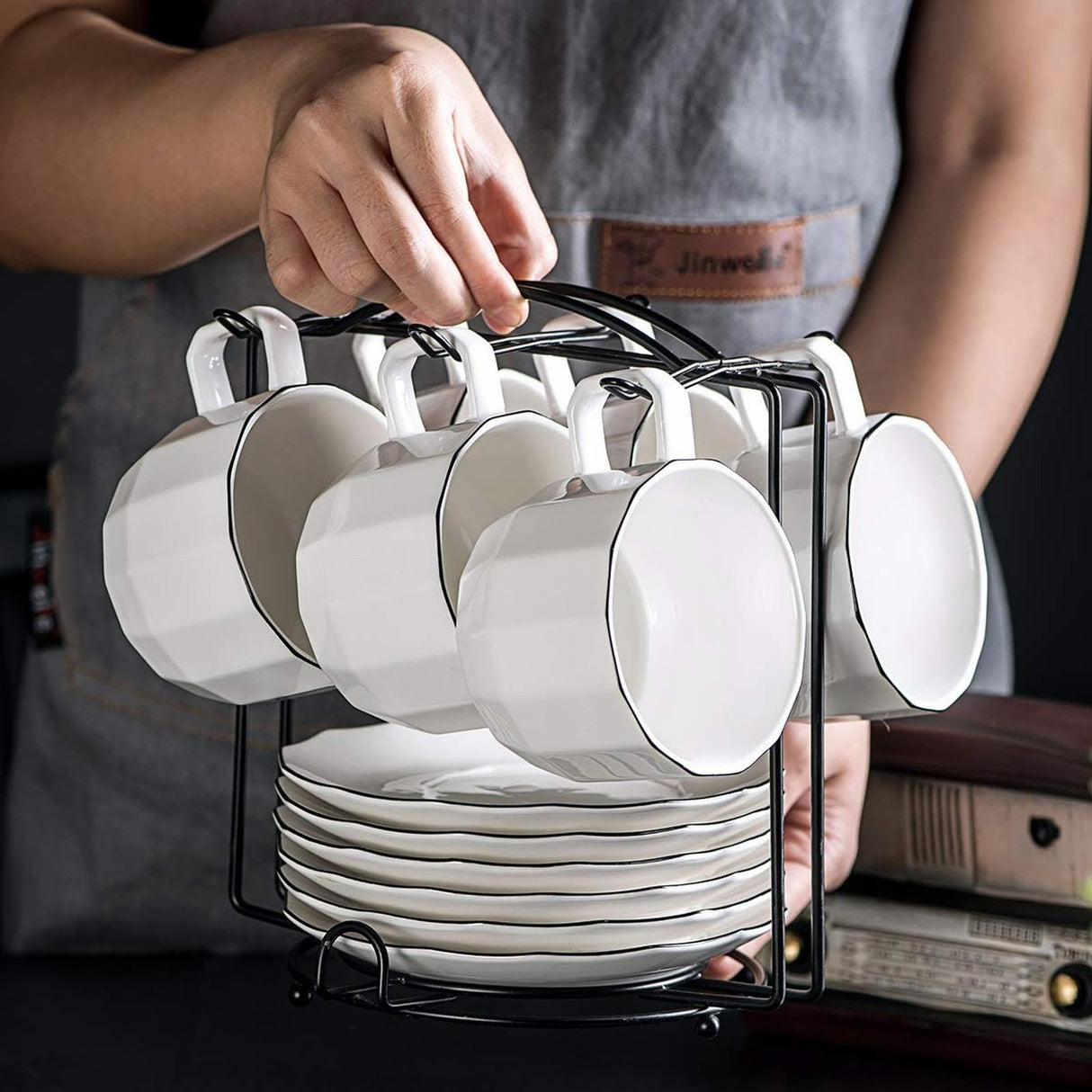 Under Cabinet Storage Mug Hooks, Under Cabinet Utensil Holder Hanger Hook, Double Sided Utensil Racks Coffee Mug Holder for Kitchen Storage, 12 Hooks, 10.03x3.15x2.75 7.3" x 6.7" x 8.2" Silver