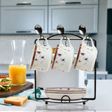 Under Cabinet Storage Mug Hooks, Under Cabinet Utensil Holder Hanger Hook, Double Sided Utensil Racks Coffee Mug Holder for Kitchen Storage, 12 Hooks, 10.03x3.15x2.75 7.3" x 6.7" x 8.2" Silver