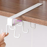 Under Cabinet Storage Mug Hooks, Under Cabinet Utensil Holder Hanger Hook, Double Sided Utensil Racks Coffee Mug Holder for Kitchen Storage, 12 Hooks, 10.03x3.15x2.75 10.03" x 3.15" x 2.75" White