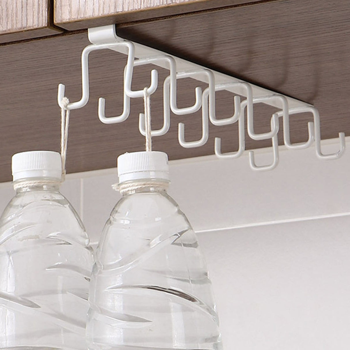 Under Cabinet Storage Mug Hooks, Under Cabinet Utensil Holder Hanger Hook, Double Sided Utensil Racks Coffee Mug Holder for Kitchen Storage, 12 Hooks, 10.03x3.15x2.75 10.03" x 3.15" x 2.75" White