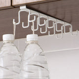 Under Cabinet Storage Mug Hooks, Under Cabinet Utensil Holder Hanger Hook, Double Sided Utensil Racks Coffee Mug Holder for Kitchen Storage, 12 Hooks, 10.03x3.15x2.75 10.03" x 3.15" x 2.75" White