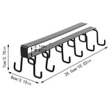 Under Cabinet Storage Mug Hooks, Under Cabinet Utensil Holder Hanger Hook, Double Sided Utensil Racks Coffee Mug Holder for Kitchen Storage, 12 Hooks, 10.03x3.15x2.75 10.03" x 3.15" x 2.75" White