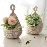 Oval Stackable Plastic Wicker Serving Basket, Imitation Rattan for Bread Fruit Vegetable, Kitchen Restaurant Indoor Outdoor, 28.0 x 21.0 cm, Beige - Rear View