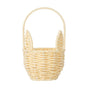 Oval Stackable Plastic Wicker Serving Basket, Imitation Rattan for Bread Fruit Vegetable, Kitchen Restaurant Indoor Outdoor, 12.4 x 20.8 cm, Yellow