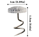 Bed Skirt Pins with Clear Heads for Upholstery, Slipcovers and Bedskirts, Upholstery Pins Twist，Bed Skirt Pins, Upholstery Tacks Twist Pins for Sofa, 50 Pcs, 0.6x0.39 0.6" x 0.39" Clear