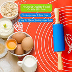 Mini Silicone Rolling Pin, Small Dough Roller with Wood Handle, Non-stick Rolling Pins with Handle, for Craft Kitchen Dough Cookie Pastry Fondant Cake, 1 Pcs, 8.86 Inches 8.86" Orange*1