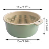 2 in 1 Kitchen Strainer Colander Bowls Set, Thickened Plastic Detachable Double Layer Drainage Basket Fruit Colander Draining Bowl Vegetable Washing Basket for Cleaning Washing, 7.87x3.54 7.87