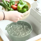 2 in 1 Kitchen Strainer Colander Bowls Set, Thickened Plastic Detachable Double Layer Drainage Basket Fruit Colander Draining Bowl Vegetable Washing Basket for Cleaning Washing, 7.87x3.54 7.87