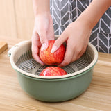 2 in 1 Kitchen Strainer Colander Bowls Set, Thickened Plastic Detachable Double Layer Drainage Basket Fruit Colander Draining Bowl Vegetable Washing Basket for Cleaning Washing, 7.87x3.54 7.87