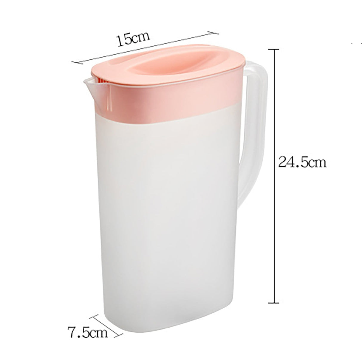 Oval Slim Plastic Pitchers With Lids, Clear Pitcher with Well-Gripped Handle, Water Jug, Ideal for Water, Juice & Iced Tea Beverage Jar Ice Tea Kettle, 1 Pcs, 5.91x2.95x9.65 5.91" x 2.95" x 9.65" Pink