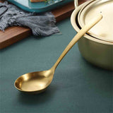 Gold Ladle, Stainless Steel Kitchen Ladle With Gold Plating, Soup Ladle, Cooking Ladle, Metal Soup Spoon For Cooking, Dishwasher Safe, Easy to Clean, 1 Pcs One Size Gold