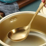 Gold Ladle, Stainless Steel Kitchen Ladle With Gold Plating, Soup Ladle, Cooking Ladle, Metal Soup Spoon For Cooking, Dishwasher Safe, Easy to Clean, 1 Pcs One Size Gold - Side View