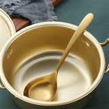 Gold Ladle, Stainless Steel Kitchen Ladle With Gold Plating, Soup Ladle, Cooking Ladle, Metal Soup Spoon For Cooking, Dishwasher Safe, Easy to Clean, 1 Pcs One Size Gold - Top-Down View