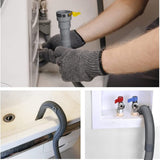 Washing Machine Drain Hose Extension Kit, Durable Washer Drain Hose, Universal for Washer, Dishwasher & Dehumidifier, 5-Piece Set with U-Bracket, 2 Clamps & Adapter, 1 Set, 6.5 Ft 6.5' Grey - Top-Down View