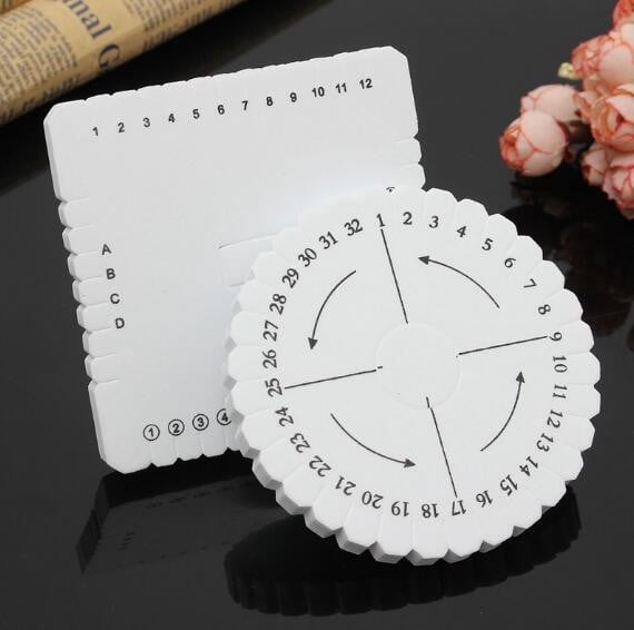 \u200bKumihimo Disk Braiding Wheel Lightweight & Convenient Friendship Bracelet Disc Square & Round Kumihimo Supplies for Beading & Bracelet Weaving Kit DIY, 1 Set, 3.94"x3.94 3.94" x 3.94" White*2 Set