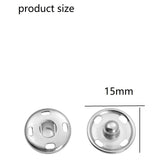 Snap Buttons for Clothes, Heavy Duty Metal Snaps for Fabric, 15mm Metal Sewing Snaps, Press Studs for Sewing Clothes Jeans Handbag DIY Craft Projects (Silver/10 Sets) 0.59 Inches 0.59" Silver*20 Set