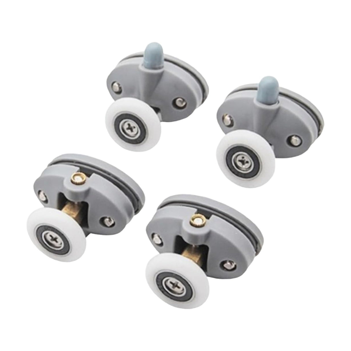 Shower Door Rollers, Single Shower Door Runners/Wheels/Pulleys/Guides 25mm Diameter Home Bathroom DIY Replacement Parts (2 Upper Rollers and 2 Bottom Rollers) 2 Set Multisize White/25 mm