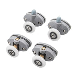 Shower Door Rollers, Single Shower Door Runners/Wheels/Pulleys/Guides 25mm Diameter Home Bathroom DIY Replacement Parts (2 Upper Rollers and 2 Bottom Rollers) 2 Set Multisize White/25 mm