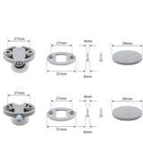 Shower Door Rollers, Single Shower Door Runners/Wheels/Pulleys/Guides 25mm Diameter Home Bathroom DIY Replacement Parts (2 Upper Rollers and 2 Bottom Rollers) 2 Set Multisize White/25 mm