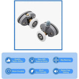 Shower Door Rollers, Single Shower Door Runners/Wheels/Pulleys/Guides 25mm Diameter Home Bathroom DIY Replacement Parts (2 Upper Rollers and 2 Bottom Rollers) 2 Set Multisize White/25 mm
