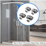 Shower Door Rollers, Single Shower Door Runners/Wheels/Pulleys/Guides 25mm Diameter Home Bathroom DIY Replacement Parts (2 Upper Rollers and 2 Bottom Rollers) 2 Set Multisize White/25 mm - 45-Degree Angle