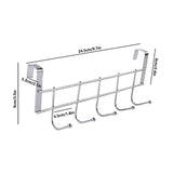 1 Piece Over The Door Hooks, Door Hanger, Over The Door Towel Rack, Door Coat Towel Hanger Door Coat Rack,No Drilling, White, 24.6 x 8.9 x 2 cm - Front View