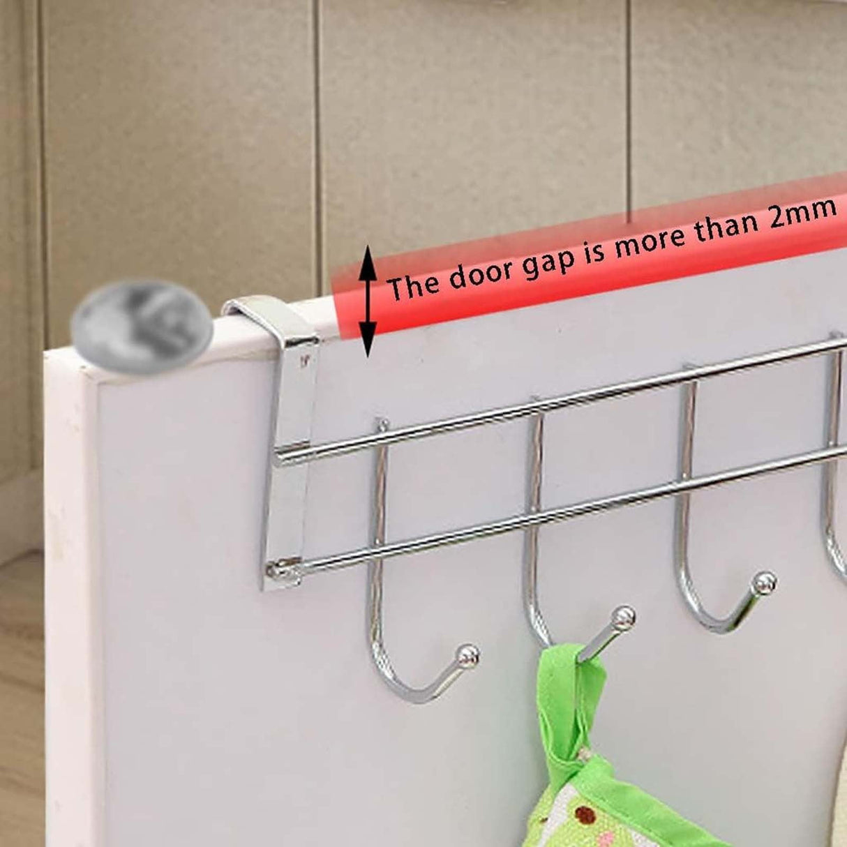 1 Piece Over The Door Hooks, Door Hanger, Over The Door Towel Rack, Door Coat Towel Hanger Door Coat Rack,No Drilling, White, 24.6 x 8.9 x 2 cm