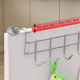 1 Piece Over The Door Hooks, Door Hanger, Over The Door Towel Rack, Door Coat Towel Hanger Door Coat Rack,No Drilling, White, 24.6 x 8.9 x 2 cm - Side View
