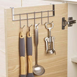 1 Piece Over The Door Hooks, Door Hanger, Over The Door Towel Rack, Door Coat Towel Hanger Door Coat Rack,No Drilling, White, 24.6 x 8.9 x 2 cm - Rear View