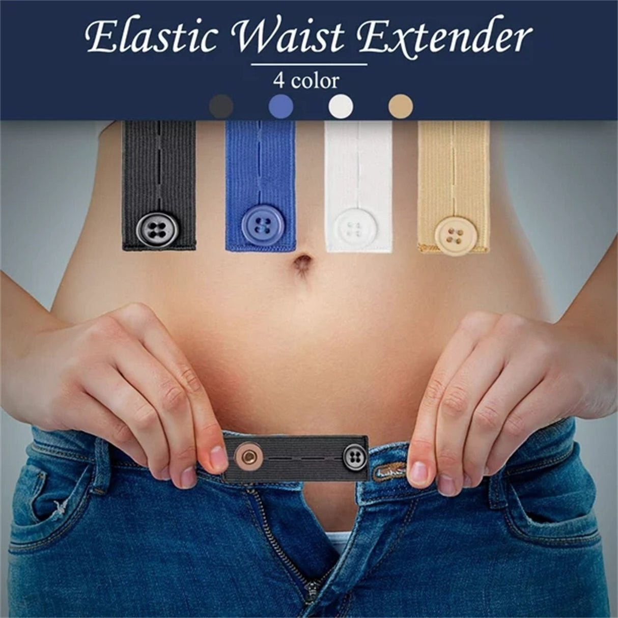 Adjustable Elastic Button Extender, Elastic Button Extenders for Men and Women, Waist Extenders Adjustable for Pants, Trousers, Dress and Jeans, 4 Pcs, 3.3x1.0 3.3" x 1.0" Multicolor*12