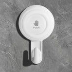 Powerful Suction Cup Shower Hooks for Towel, Loofah, 360° Rotatable Damage-free Hanging Versatile Wall Hooks for Inside Bathroom, Decoration, Removable Suction Holders, 1 Pcs, 4.37x2.67x1.81 4.37" x 2.67" x 1.81" White1