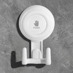 Powerful Suction Cup Shower Hooks for Towel, Loofah, 360° Rotatable Damage-free Hanging Versatile Wall Hooks for Inside Bathroom, Decoration, Removable Suction Holders, 1 Pcs, 4.37x2.67x1.81 4.37" x 2.67" x 1.81" White1