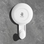 Powerful Suction Cup Shower Hooks for Towel, Loofah, 360° Rotatable Damage-free Hanging Versatile Wall Hooks for Inside Bathroom, Decoration, Removable Suction Holders, 1 Pcs, 4.37x2.67x1.81 4.37" x 2.67" x 1.81" White1