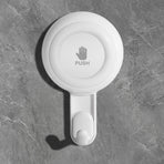 Powerful Suction Cup Shower Hooks for Towel, Loofah, 360° Rotatable Damage-free Hanging Versatile Wall Hooks for Inside Bathroom, Decoration, Removable Suction Holders, 1 Pcs, 4.37x2.67x1.81 4.37" x 2.67" x 1.81" White1